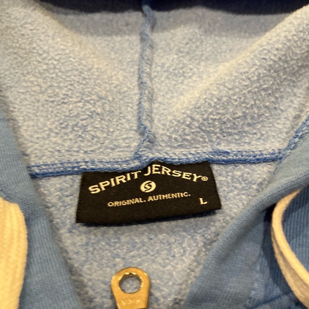 Spirit Jersey Size Large Retro Blue Full Zip Hoodie Streetwear Oversized (NWT) - Picture 4 of 5